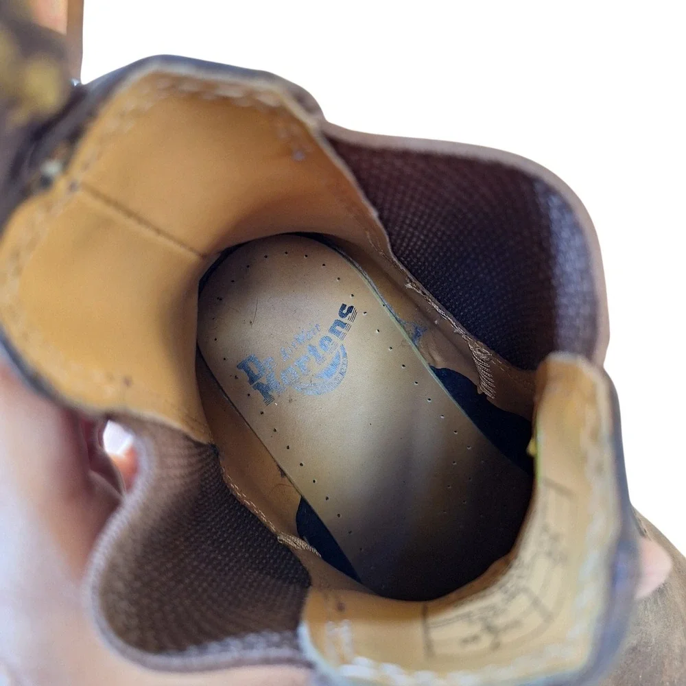 Dr Martens 2976 Brown Crazy Horse Leather Chelsea Boot Pull On Mens 7